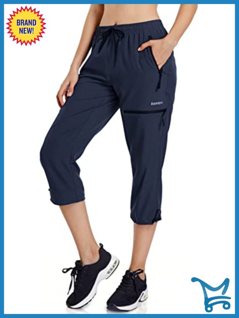 Women's Hiking Cargo Capri Pants Quick Dry Zip Pockets